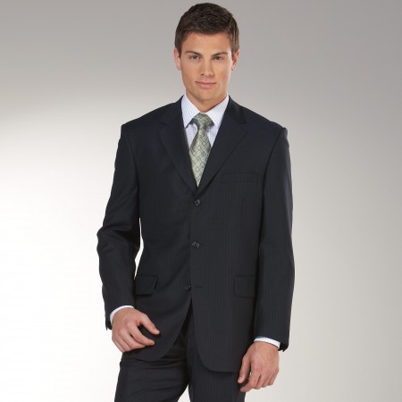 Pin Stripe Wool Blend Suiting